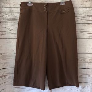 Loft brown wide leg longer length shorts